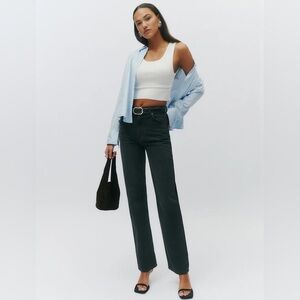 Reformation Abby High Rise Straight Jeans Black - Size 32